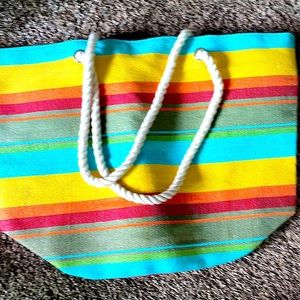 Tote Bag with Beach Stripe Design